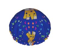 Fantasy cartoon dog One Size Shower cap with double layer waterproof fabric, suitable for bathing and skin care