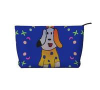 Fantasy Cartoon Dog Patterned Cosmetic Bag Portable Large Capacity Cosmetic Bag Corduroy Zipper Toiletry Bag Travel Bag