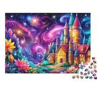 Fantasy Castle 1000 Piece Jigsaw Puzzle Paper for Adults Night Sky Jigsaw Puzzle for Family Relaxing Focus Room Decor Gifts 38x26cm/1000pcs
