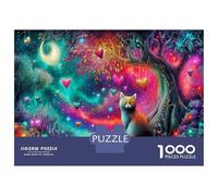 Fantasy Castle 1000 Piece Kitten in The Psychedelic Universe Starry Sky Jigsaw Puzzles for Puzzles 1000 Pieces Jigsaw for Adults Challenging Family Puzzle Game Birthday Gifts 52x38cm/1000pcs