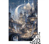 Fantasy Castle Architecture 1000 Piece Jigsaw Puzzle Adult Paper Puzzle Game Night Sky Cozy Home Decor Focus 70x50cm/1000pcs