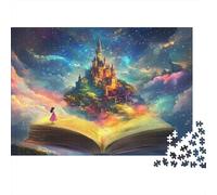 Fantasy Castle Book 1000 Piece Jigsaw Puzzles Book Opens Floating Castle Adults Aged 12 And Above Educational Game Beautiful Decoration Difficult Challenging Male And Female Birthday 38x26cm G