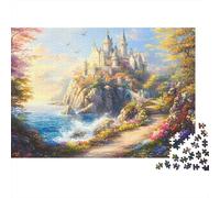 Fantasy Castle Coast 100% Recycled Cardboard Coastal Castle Path 1000 Piece Jigsaws for Adults Brain Development Classic Games 38x26cm/1000pcs