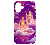 Fantasy Castle Dragons Floating Sky Magical Design Case for iPhone 16