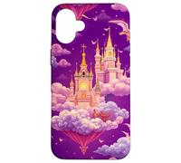 Fantasy Castle Dragons Floating Sky Magical Design Case for iPhone 16 Plus