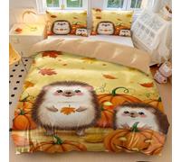 Fantasy Castle Hedgehog Duvet Cover 3D Dandelion Print Bedding Set, Soft Microfiber Comforter Cover for Boys Girls, Whimsical Bedroom Decor (style4,Double200x200cm+50x75cm*2)