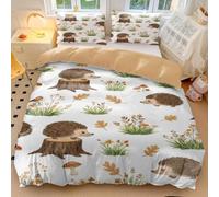 Fantasy Castle Hedgehog Duvet Cover 3D Dandelion Print Bedding Set, Soft Microfiber Comforter Cover for Boys Girls, Whimsical Bedroom Decor (style2,King 240x220cm+65x65cm*2)