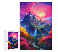 Fantasy Castle in Autumn Splendor Decorative Jigsaw for Grown-Ups, 1000 PCS - New Year Puzzle Gift; for Shared Table Time