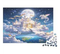 Fantasy Castle in the Clouds 1000 Piece Jigsaw Puzzle Paper for Adults Magical Night Scenery Puzzle Game for Family Stress Relief Home Decor Gift 52x38cm/1000pcs