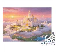 Fantasy Castle in the Sky 1000 Piece Jigsaw Puzzle Paper for Adults Sunset Cloud Scene Focus Boost Home Decor Family Relax Gift 70x50cm/1000pcs