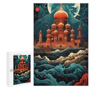 Fantasy Castle in Waves, 1000 PCS, Wooden Picture Puzzle for Grown-Ups, for Screen-Free Relaxation at Home