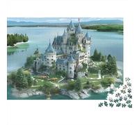 Fantasy Castle Island Puzzle 1000 Piece Recycled Paper for Adults Puzzle for Adults Educational Game Challenge Fun Home Present Great Gift for Decompression Relaxation 38x26cm/1000pcs