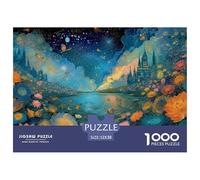 Fantasy Castle Jigsaw Puzzle for Adults 1000 Piece Jigsaw Puzzle Night Sky Puzzle Game for Family Stress Relief Home Decor 52x38cm/1000pcs