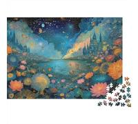 Fantasy Castle Landscape 1000 Piece Puzzles Colorful Flower Stream Home Decoration Educational Game Gifts Puzzles for Adults Jigsaw Puzzles for Adults 70x50cm/1000pcs