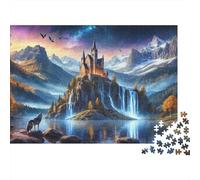 Fantasy Castle Landscape 1000 Pieces Puzzles Colorful Wolf Castle Decoration Puzzle Educational Game Gifts Puzzles for Adults Jigsaw Puzzles for Adults 70x50cm/1000pcs