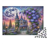 Fantasy Castle Moon Jigsaw Puzzle 1000 Pieces Recycled Paper for Adults Puzzle for Adults Hard Difficult Challenging Family Game Fun Home Present Great Gift Idea 52x38cm/1000pcs