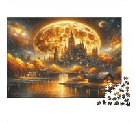Fantasy Castle Moonlight Jigsaw Puzzle 1000Pc Recycled Paper for Adults Adult Jigsaws Fun Family Game Fun Home Activity Great Gift for Relaxation & Gift Giving 52x38cm/1000pcs