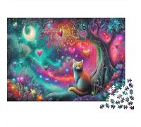 Fantasy Castle Puzzle for Adults & Age 14 Up: Cat in Colorful Heart Scene Fun Present & Activity for Home Gift 52x38cm/1000pcs