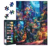 Fantasy Castle Puzzles for Adults 1000 Pieces, Hippie Art Puzzle with Letters on Back, Hard Difficult Challenging Puzzles Games for Men Women Family Colorful Artwork 27.5 x 19.7 inch