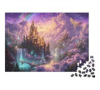 Fantasy Castle Sky 100% Recycled Cardboard Waterfall Mountain Castle 1000Pc Jigsaw Puzzle Adults Fun Activity for Rainy Days 70x50cm/1000pcs