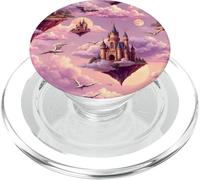 Fantasy Castle Sky Dragons Floating Kingdom Graphic PopSockets PopGrip for MagSafe