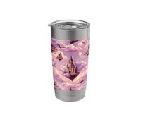Fantasy Castle Sky Dragons Floating Kingdom Graphic Stainless Steel Insulated Tumbler