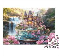 Fantasy Castle Tea Colourful Teacup Castle Falls 1000 Pcs Jigsaws for Adults The Impossible Challenge Brain Development 70x50cm/1000pcs