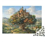 Fantasy Castle Tree Puzzles for Adults 1000 Pieces in Vibrant Colours Jig Saws for Cognitive Stimulation in Team Building Games 70x50cm/1000pcs