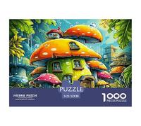 Fantasy Castle Under Neon Sky Puzzle 1000 Piece, Jigsaw Puzzle Challenge Eco-friendly Paper Puzzle for Adults & for Age 12 And Up 52x38cm/1000pcs