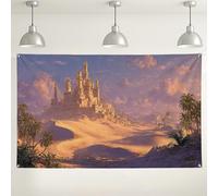 Fantasy Castle Wall Backdrop, Dreamy Landscape Decorative Backgrounds, Magical Outdoor/Indoor Photography Supplies for Parties and Events 71x43 Inch