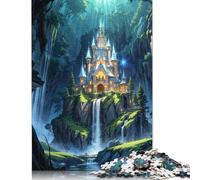 Fantasy Castle Waterfall Jigsaw Puzzles for Adults 1000 Piece Family Gathering Puzzle DIY 1000 Piece Puzzle Game 1000pcs (75x50cm)