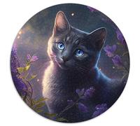 Fantasy Cat 1000 Piece Jigsaw Puzzles for Adults Round Puzzle 1000 Pieces Jigsaw Creative Family Game & Home Decor, for Teenagers 67.5x67.5cm