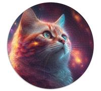 Fantasy Cat 1000 Pieces Puzzles for Adults 1000 Piece Round Jigsaw Family Activity, DIY Home Decor, 67.5x67.5cm