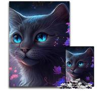 Fantasy Cat Adult Jigsaw Puzzles 1000 Pieces Wooden Jigsaw Fun at Home Activities, Birthday Present, Travel Gifts 50x75CM/19.68x29.52inch