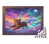 Fantasy Cat Colourful Cloud Dream Sky Palace 1000 Piece Jigsaw Puzzle Jigsaw Puzzle for Adults Paper Adult Suitable Relaxation Home Decor Gift 52x38cm/1000pcs