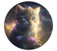 Fantasy Cat Jigsaw Puzzle 1000 Pieces Round JigsawPuzzle 1000 Pieces for Adults Intricate Design for Teenagers, DIY Decor, And Brain-Boosting Fun 67.5x67.5cm