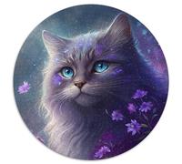 Fantasy Cat Jigsaw Puzzles 1000 Pieces for Adults Round Puzzles 1000 Pieces for Adults Brain Challenge Gift, Educational Activity for Teenagers 67.5x67.5cm