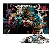 Fantasy Cat Jigsaw Puzzles 1000 Pieces for Adults Wooden Jigsaw Puzzles for Home Decor & Holiday Fun 50x75CM/19.68x29.52inch