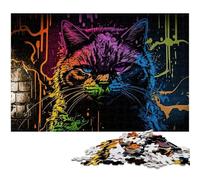Fantasy Cat Jigsaw Puzzles for Adults 1000 Piece Wooden Jigsaw Puzzles Challenging Brain Teaser for Teenagers, Family Game Night Fun 50x75CM/19.68x29.52inch