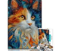 Fantasy Cat Jigsaw Puzzles for Teenagers 1000 Piece,Educational Games Home Decoration Artists Collection,Fine Art (38x26cm)