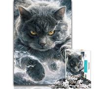 Fantasy Cat JigsawPuzzle 1000 Pieces for Adults,Challenging To Complete But Fun And Humorous with Matching Poster And Trivia Sheet (38x26cm)