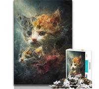 Fantasy Cat JigsawPuzzle 1000 Pieces for Adults,Learning Educational Toys Family Games with Matching Poster And Trivia Sheet 50x75cm