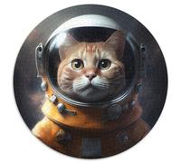 Fantasy Cat Puzzles for 1000 Piece 1000-Piece Round Jigsaw Puzzle Ideal for Lover, Perfect Christmas, New Year, Valentine's Gift 67.5x67.5cm
