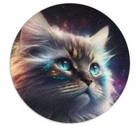 Fantasy Cat Puzzles for 1000 Piece 1000-Piece Round Jigsaw Puzzle Ideal for Lover, Perfect Christmas, New Year, Valentine's Gift 67.5x67.5cm