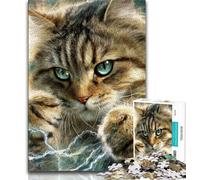 Fantasy Cat Puzzles for Adults Teens 1000pc Puzzle,Challenging Game And Family Play with Fully Interlocking Randomly Shaped Pieces (38x26cm)