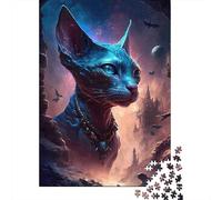 Fantasy Cat Warrior 1000 Pieces Eco-friendly Paper Diy Jigsaw Puzzle Senior Jigsaw Enthusiasts Brain Training Decompression Gifts 38x26cm/1000pcs