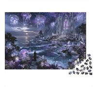 Fantasy Cathedral Seascape 1000 Piece Jigsaw Puzzles Silhouette Sea Castle Adults Aged 12 And Above Educational Game Home Decoration Difficult Challenging Birthday Gifts 38x26cm