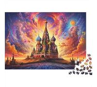 Fantasy Cathedral Sky 1000pc DIY Jigsaw Puzzle for Adults & Teens Premium Paper Cardboard Home Decoration Wall Display Vacation Indoor Jigsaw Educational Game 52x38cm/1000pcs