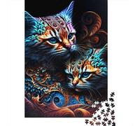 Fantasy Cats 1000 Piece Puzzle for Calm Focus, 70x50cm/1000pcs