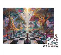 Fantasy Chessboard 1000 Piece Jigsaw Puzzle for Adults Paper Material Brain Training Chess Art Puzzle Gift Home Decor 52x38cm/1000pcs
